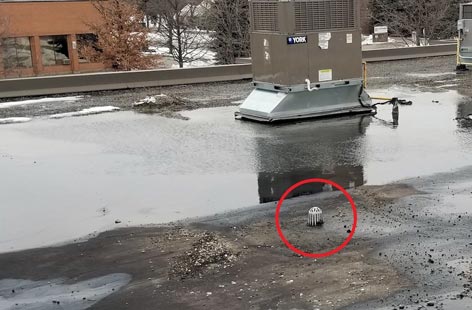flat roof drainage problem