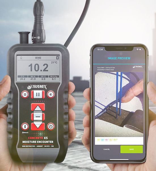 Tramex moisture meter flat roof pin probes